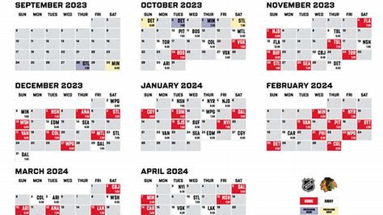 Chicago Blackhawks 202424 Schedule Rosie Alexandra